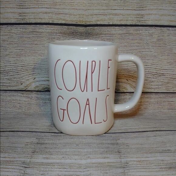 RAE DUNN White Red Couples Goals Valentine’s Day Mug - Picture 2 of 4